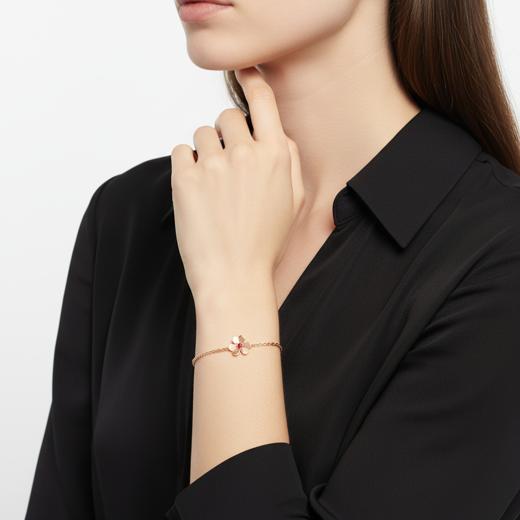 Frivole Ruby Clover Bracelet