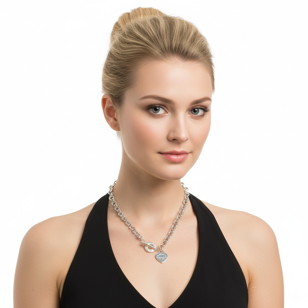 Heart Tag Toggle Necklace