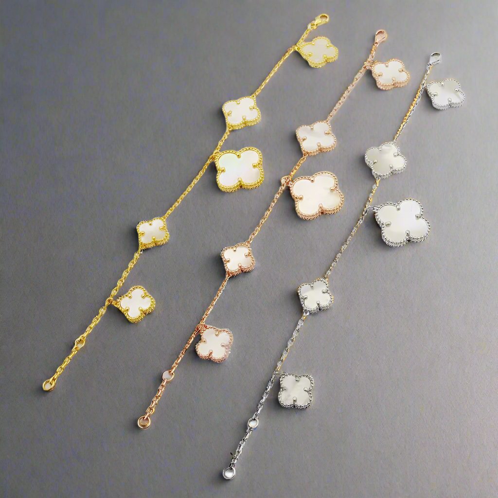 Roostick Magic Alhambra Five Pearls Motifs Clover Bracelet