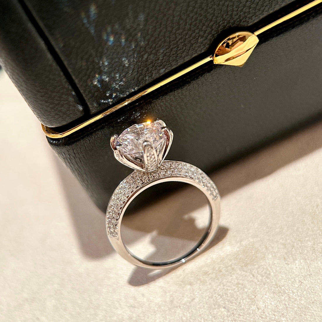 Roostick 18K T Pavé T Setting Engagement Ring