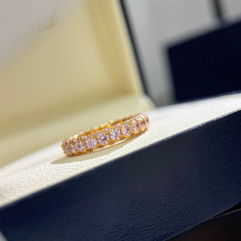 Roostick T Pink Crystal Ring