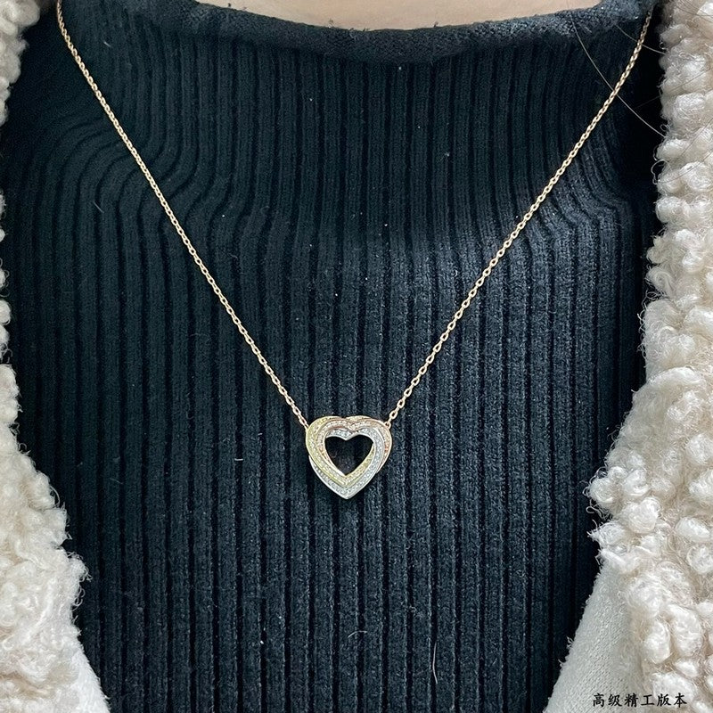 Roostick Trinity Heart Full Diamond Necklace