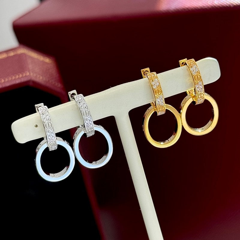 Roostick Love Double Hoop Diamond Earrings