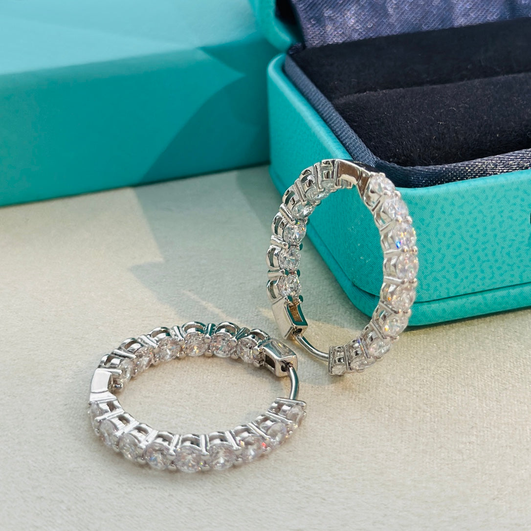 Roostick Hoop Diamonds Earrings