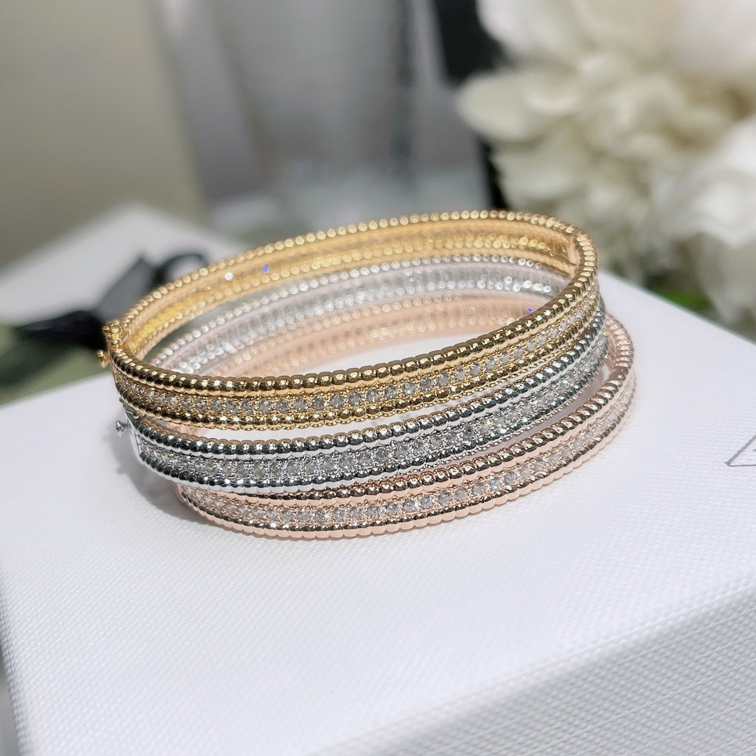 Roostick Perlée Diamonds One Row Bracelet