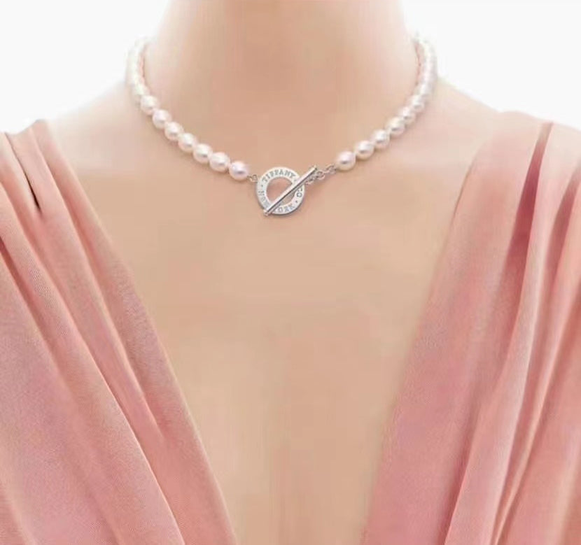 Roostick Tag Beads Toggle Clasp Necklace