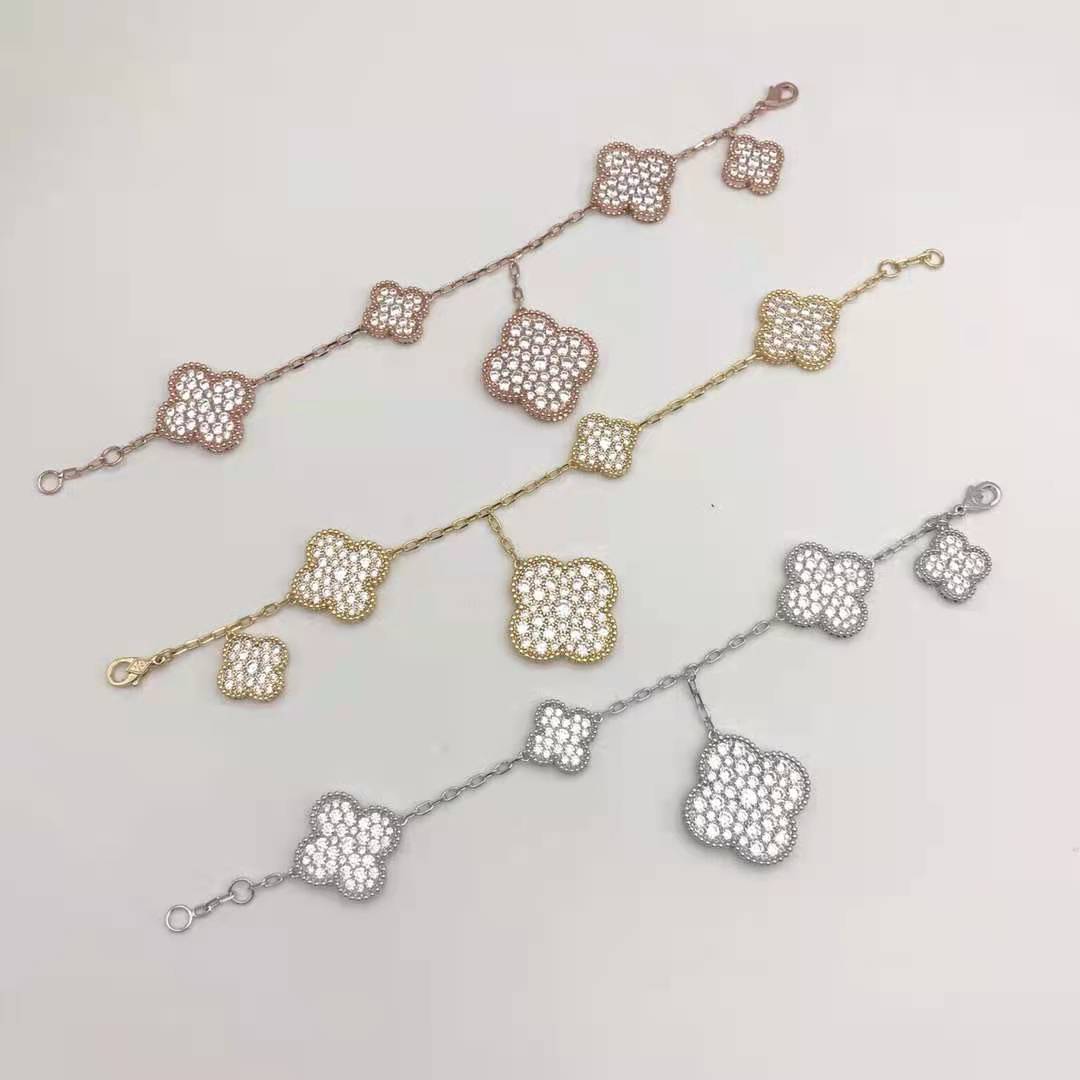 Roostick Magic Alhambra Five Motifs Diamonds Bracelet