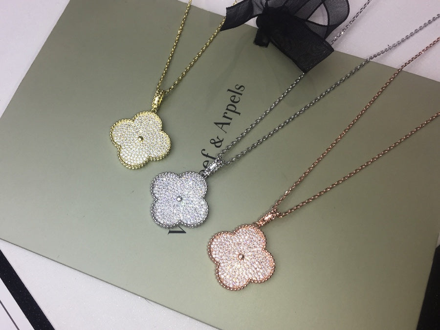 Roostick Magic Alhambra One Motifs Diamonds Clover Necklace