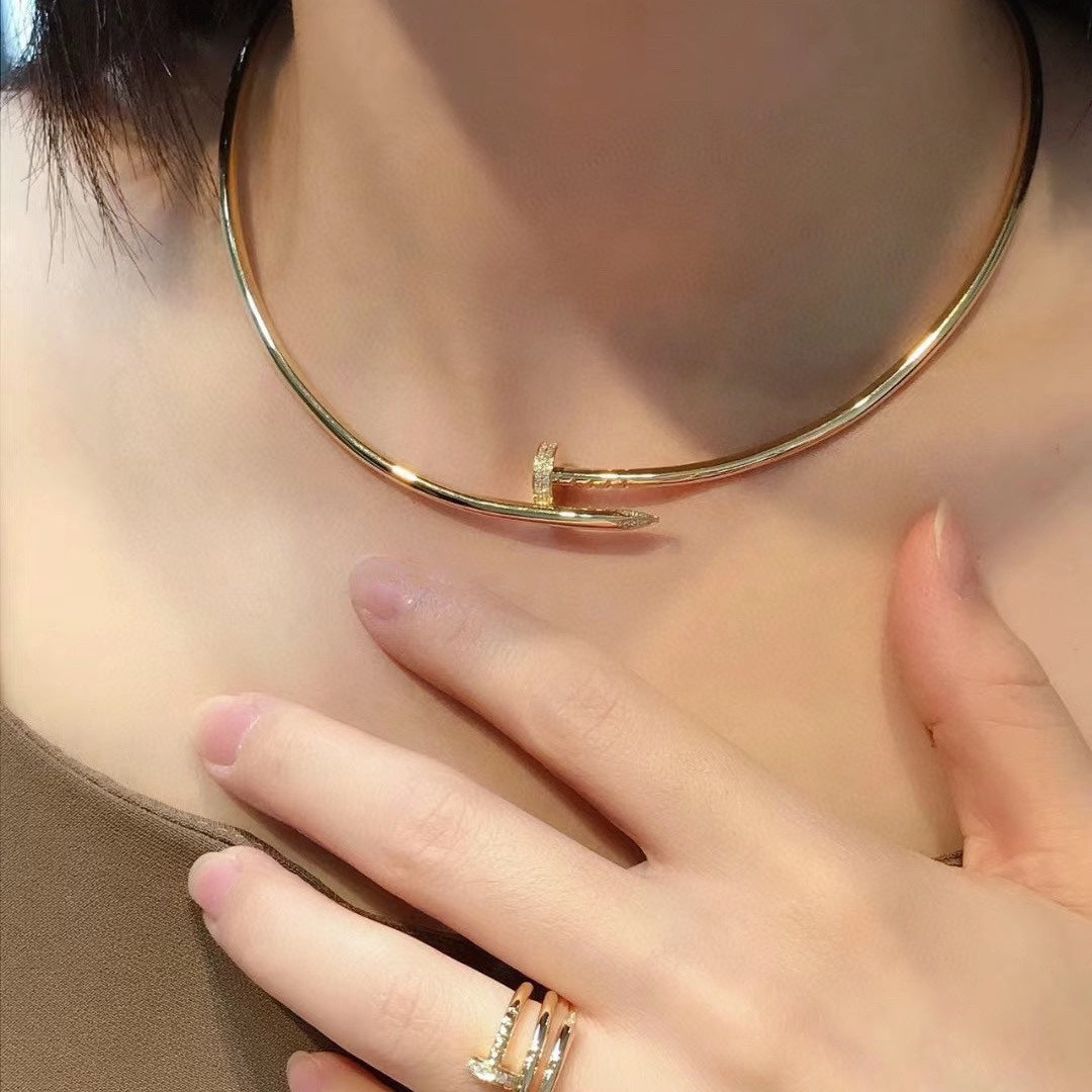 Roostick Juste Un Clou Torque Diamond Necklace