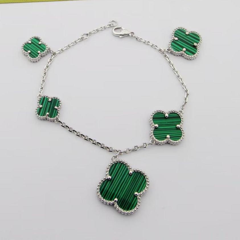 Roostick Magic Alhambra Five Malachite Motifs Clover Bracelet