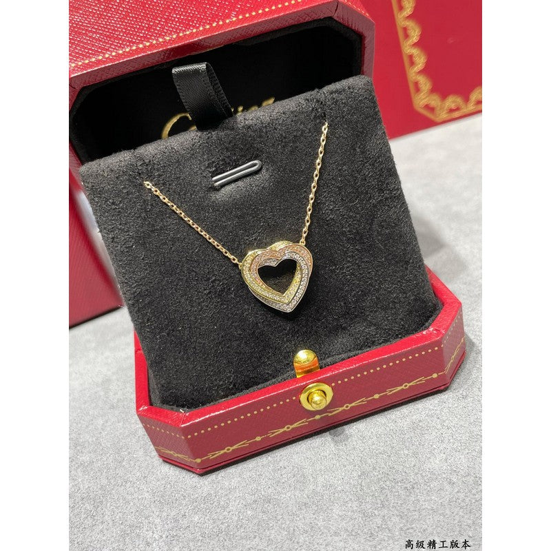 Roostick Trinity Heart Full Diamond Necklace