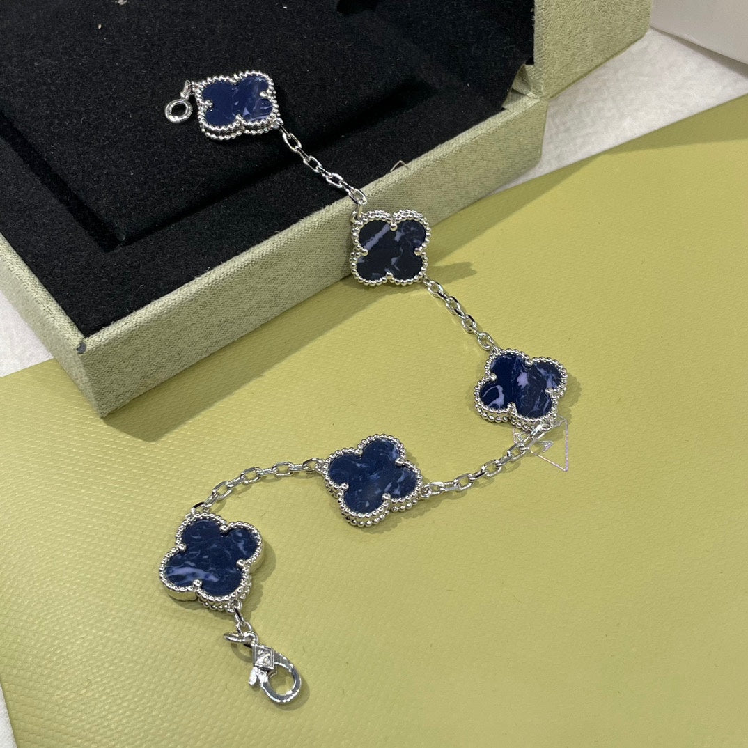 Roostick Vintage Alhambra Crystal Blue Bracelet