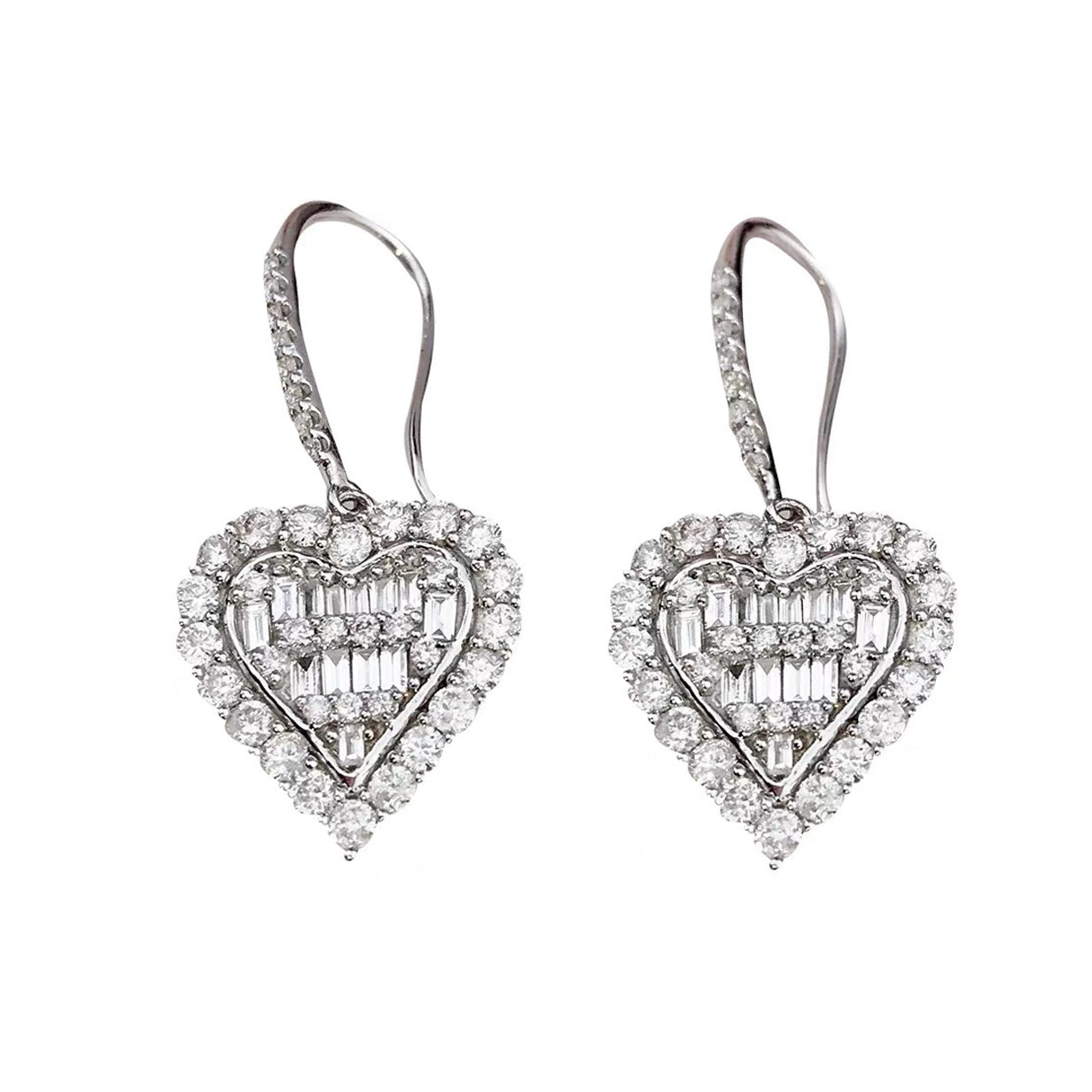 Roostick Diamond Heart Crystal Earrings