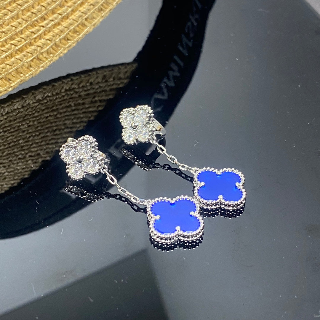 Roostick Magic Alhambra Agate Earclips Earrings