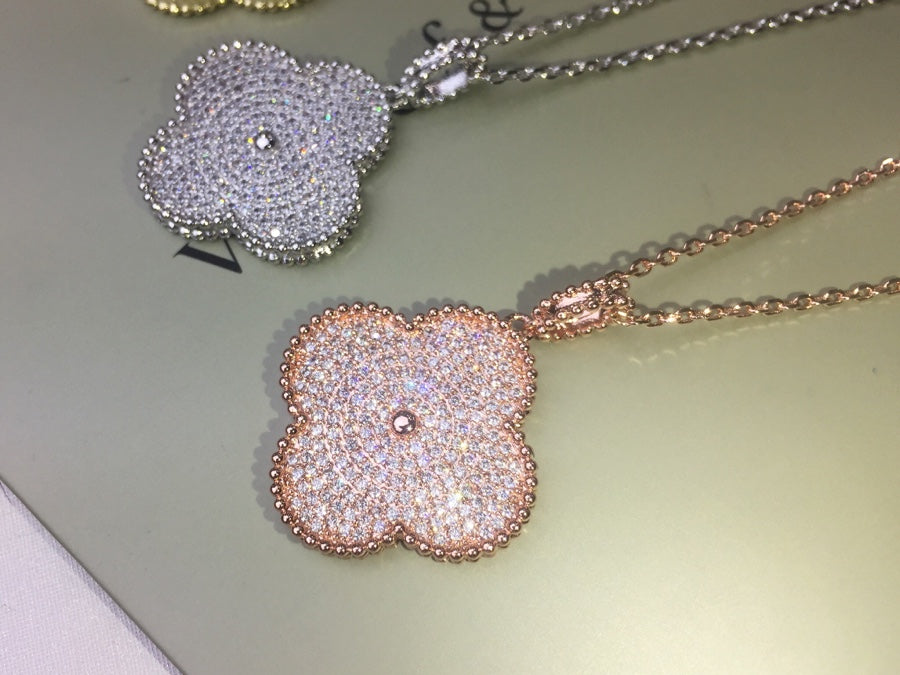 Roostick Magic Alhambra One Motifs Diamonds Clover Necklace