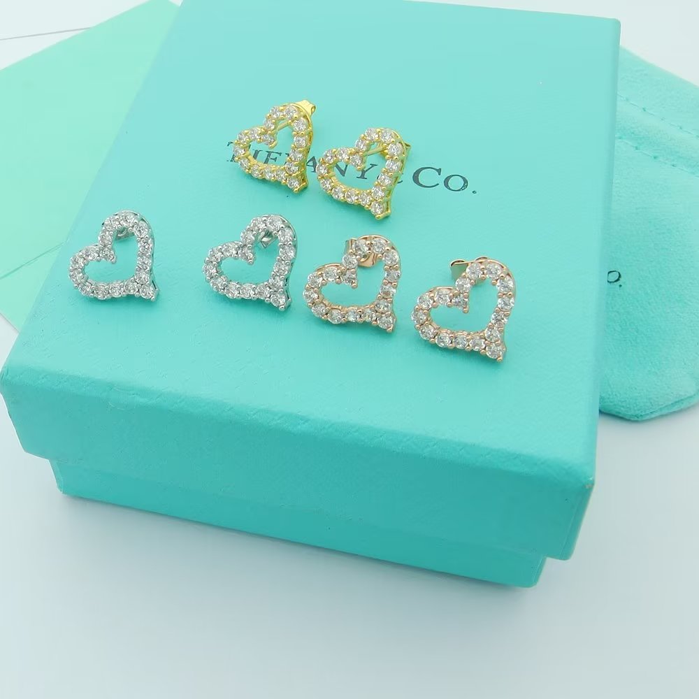 Roostick Heart Diamonds Rose Gold Earrings