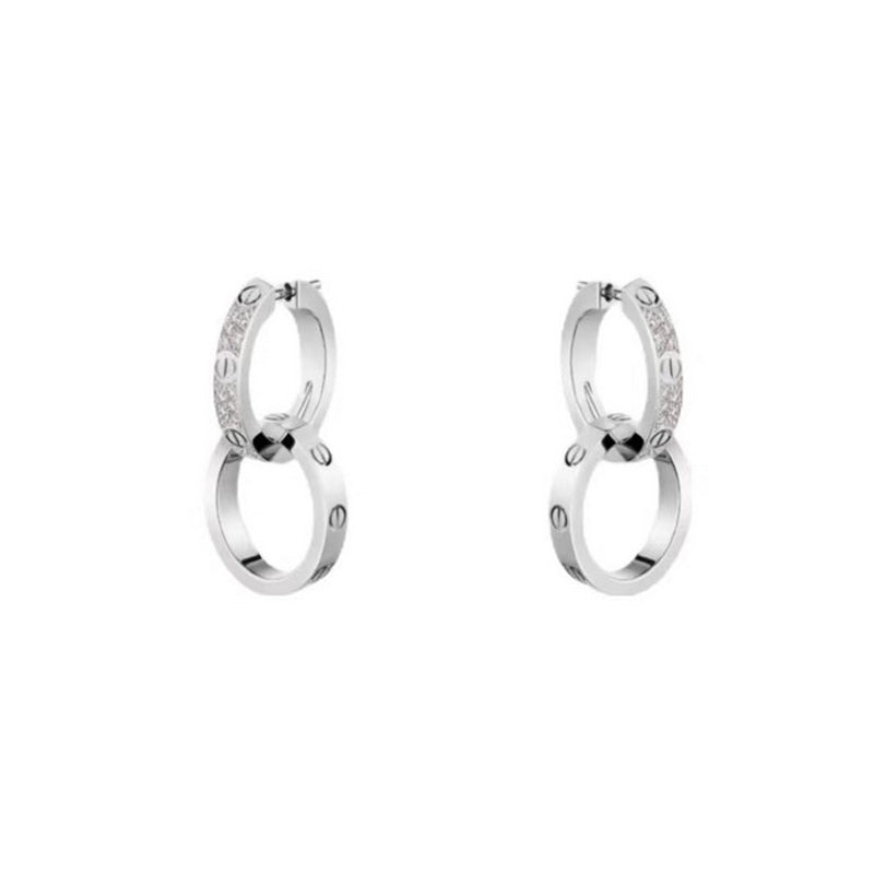 Roostick Love Double Hoop Diamond Earrings