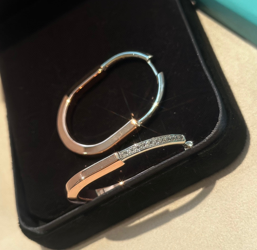 Roostick T Lock Diamond Earrings
