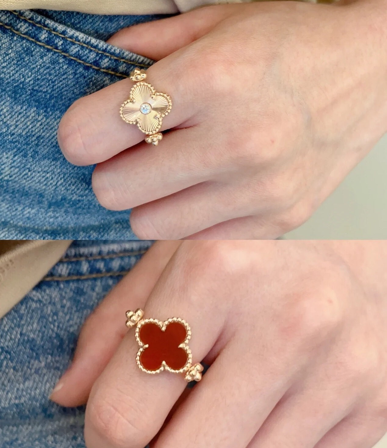 Roostick Vintage Alhambra Reversible Ring