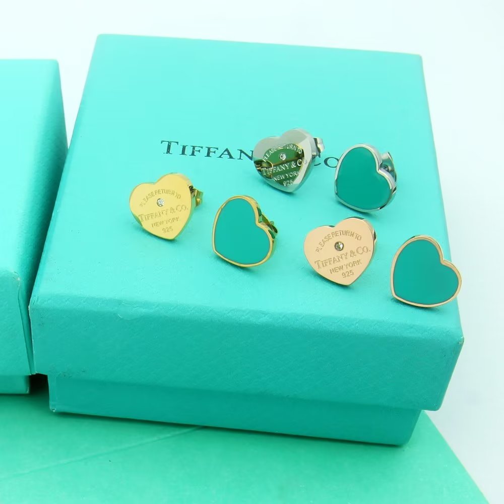 Roostick 18K Return to T Blue Heart Earrings