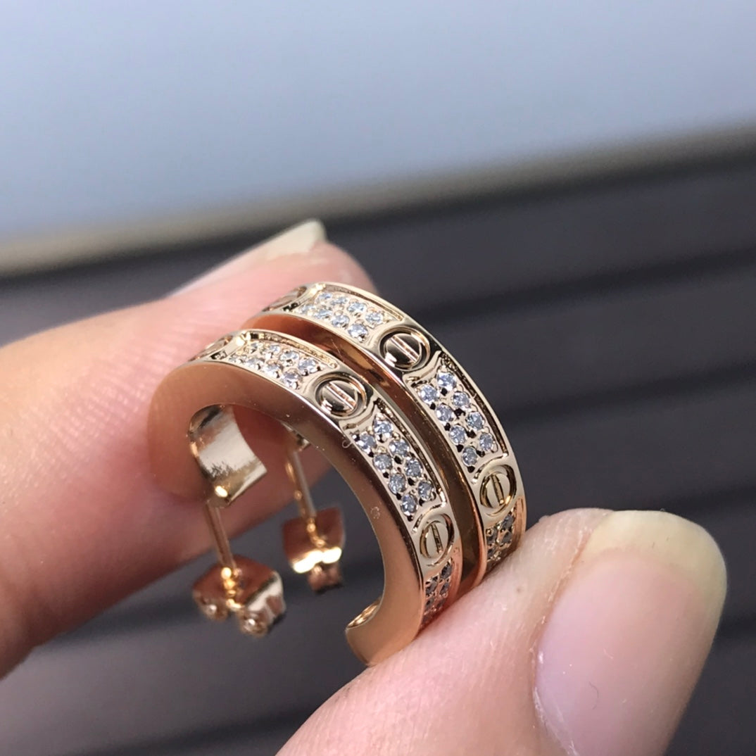 Roostick Love Pave Diamonds Earrings