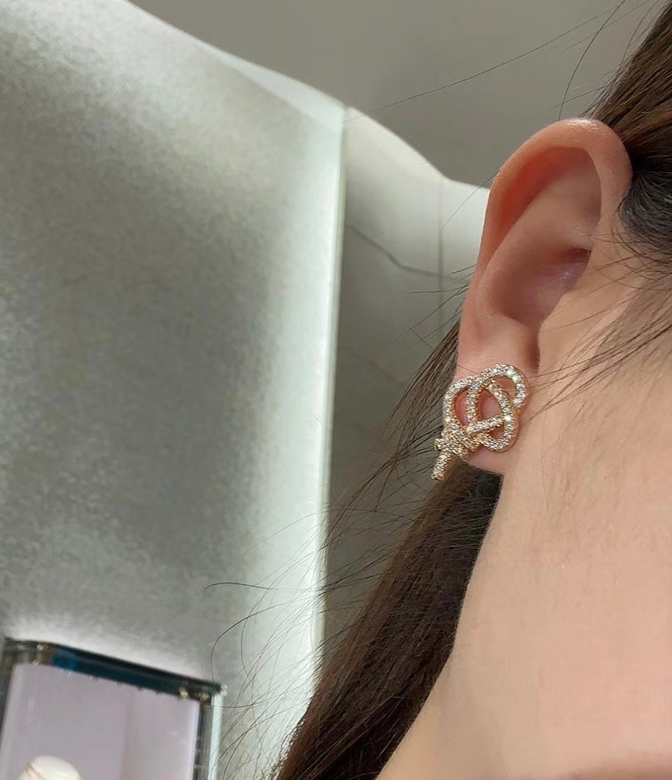 Roostick Keys Woven Diamond Earrings