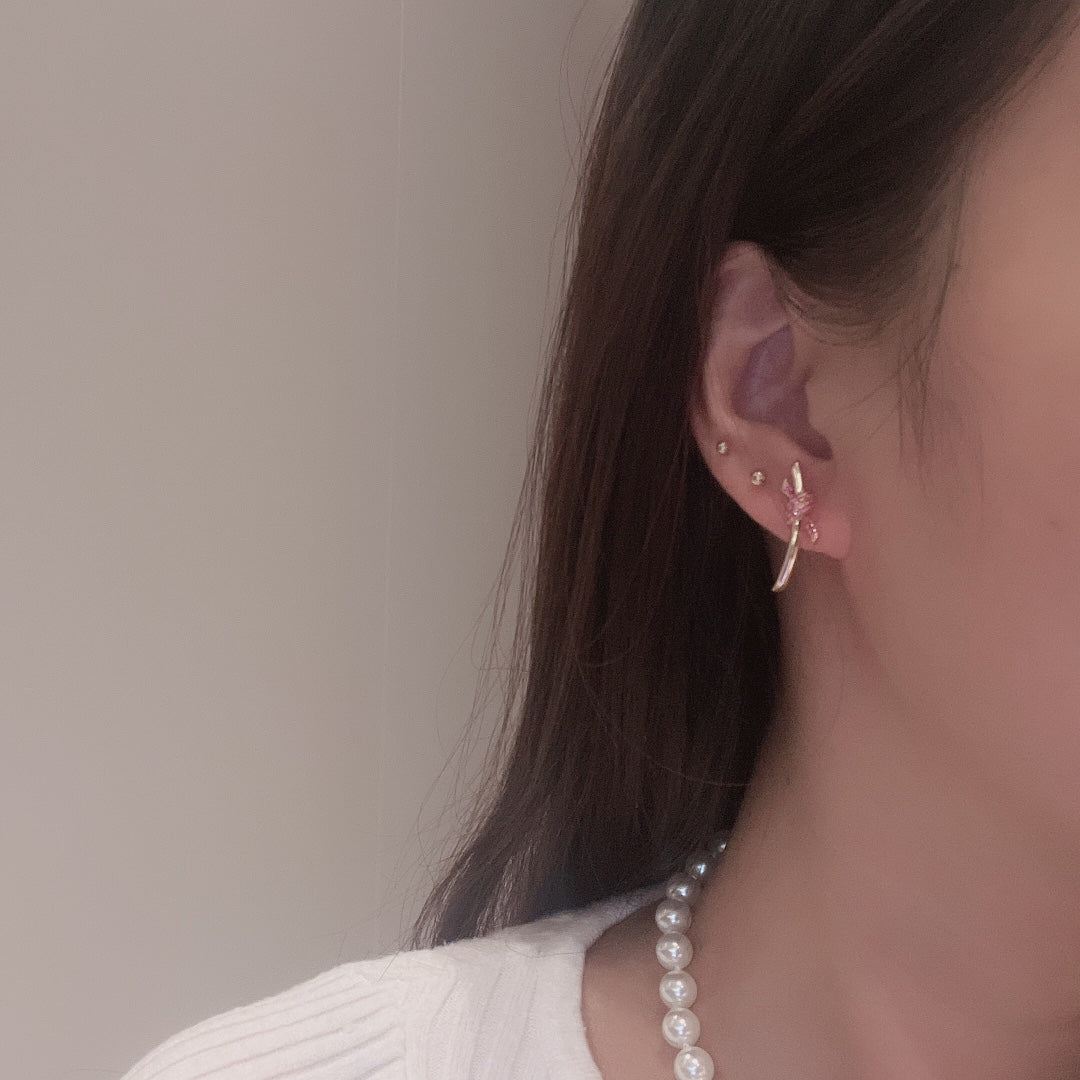 Roostick Knot Pink Diamonds Earrings