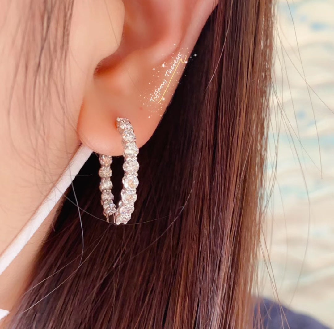 Roostick Hoop Diamonds Earrings