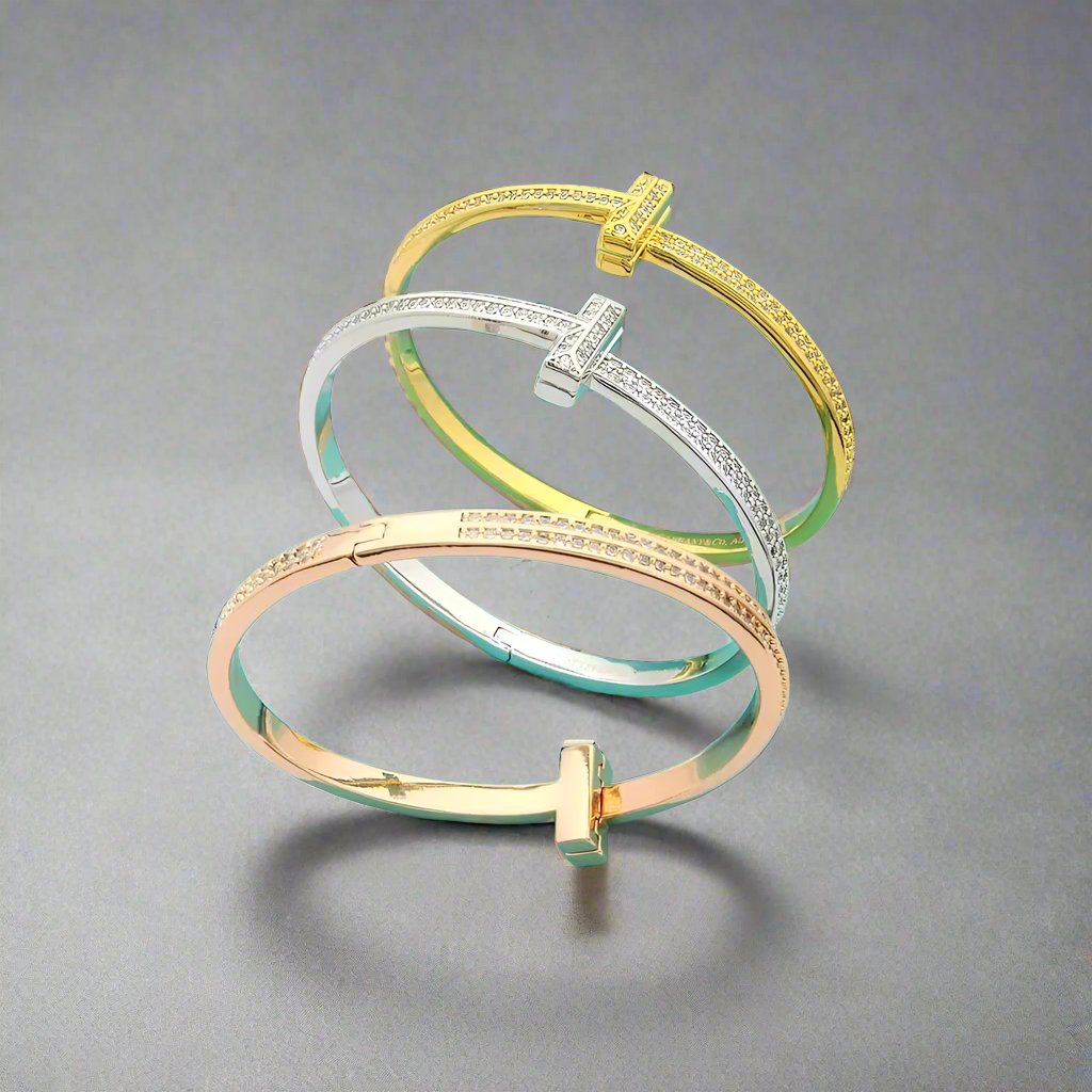 Roostick T1 Wide Diamond Bangle Bracelet