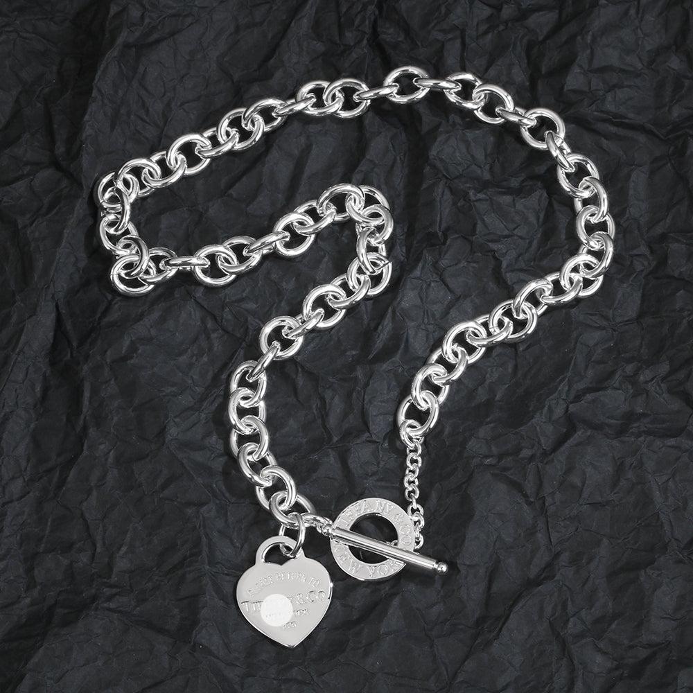 Roostick Heart Tag Toggle Necklace