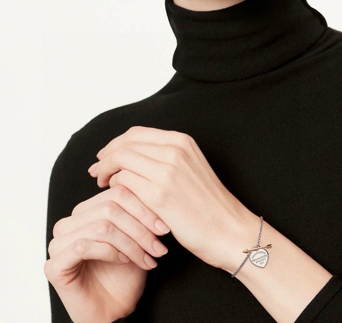 Roostick 18K Return to T Lovestruck Heart Tag Bracelet