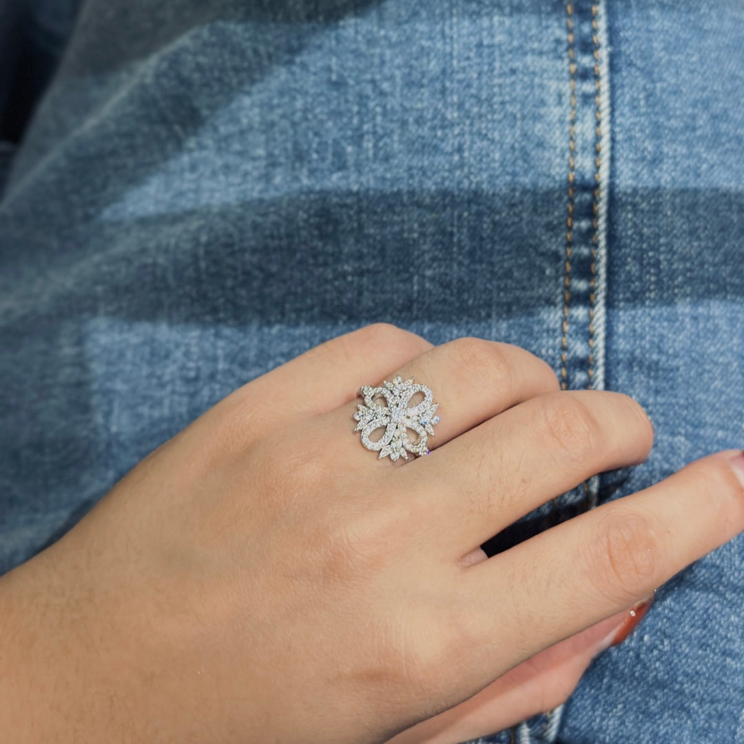 Roostick Vintage Diamond Flower Ring