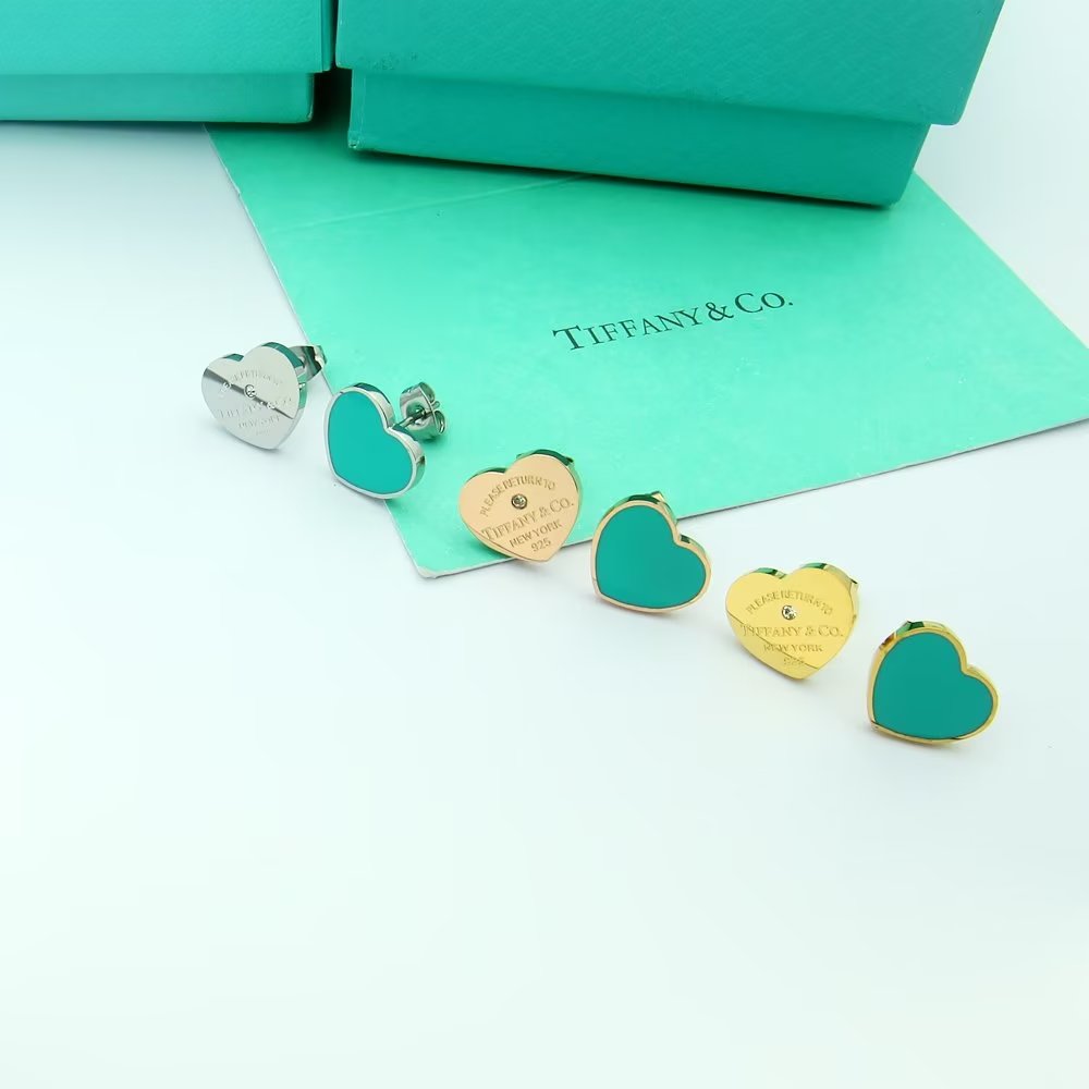 Roostick 18K Return to T Blue Heart Earrings