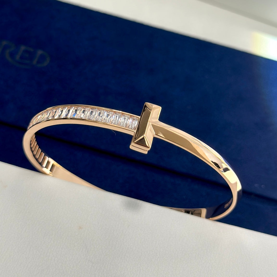 Roostick T1 Wide Diamond Hinged Bracelet