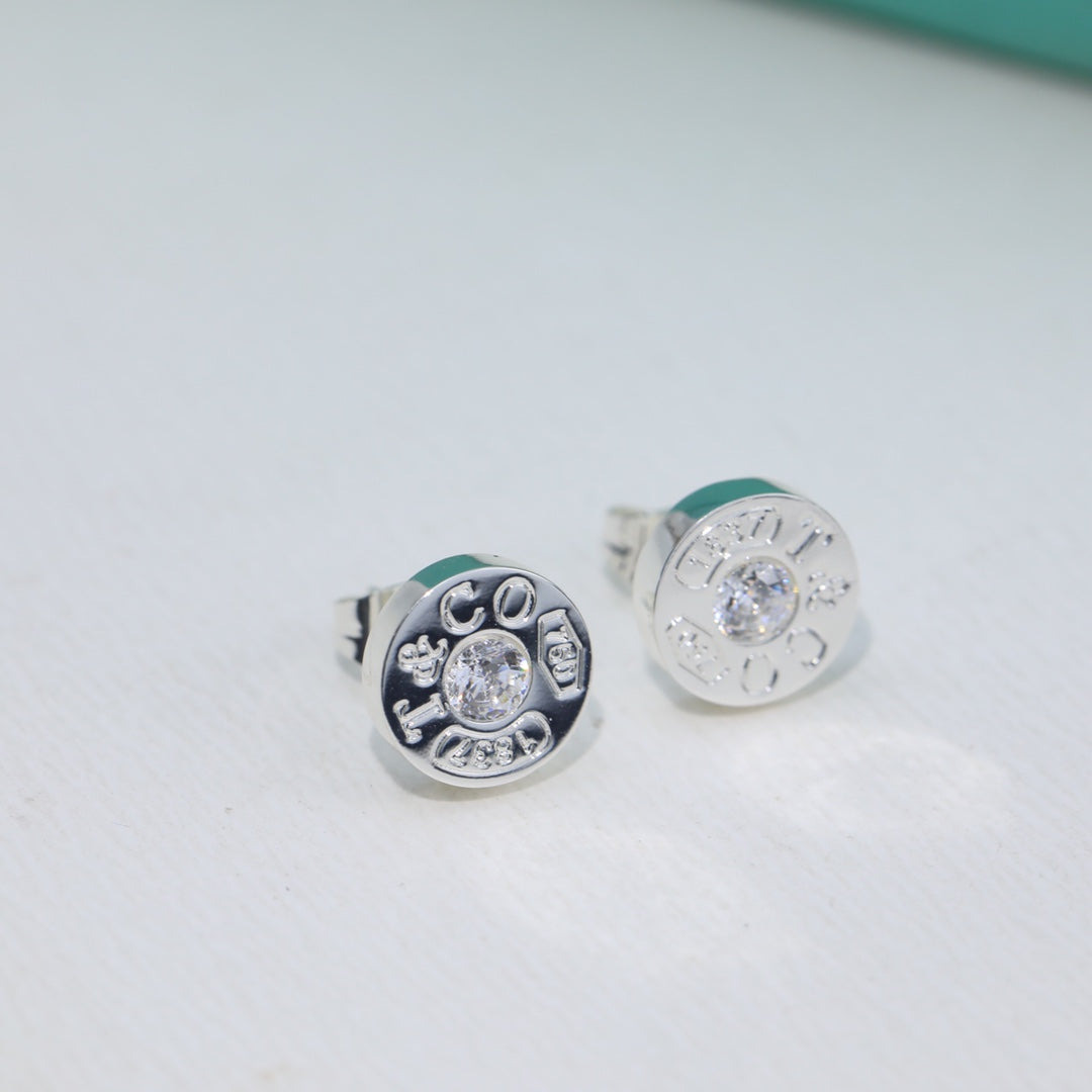 Roostick 1837 Diamond Stud Circle Earrings