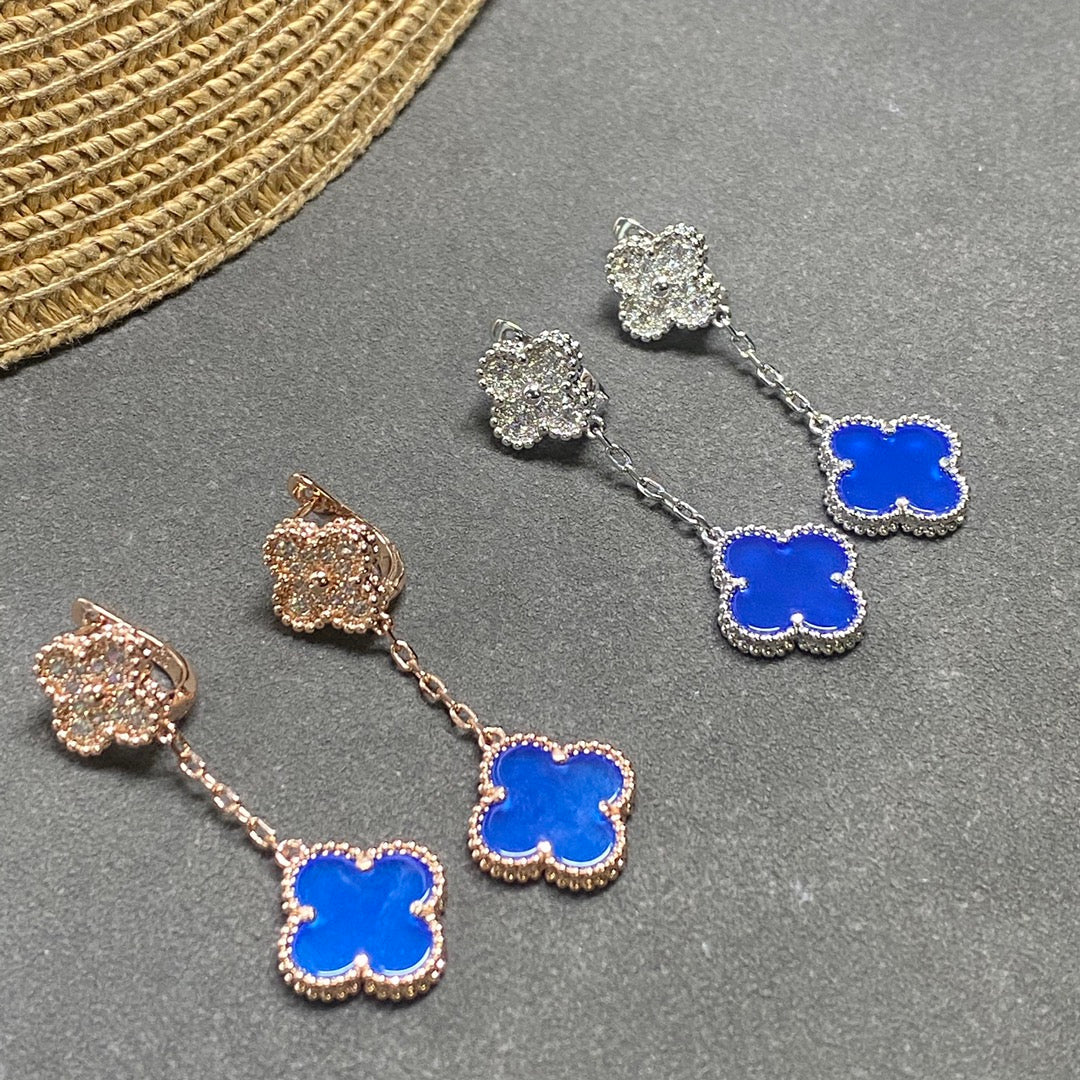 Roostick Magic Alhambra Agate Earclips Earrings
