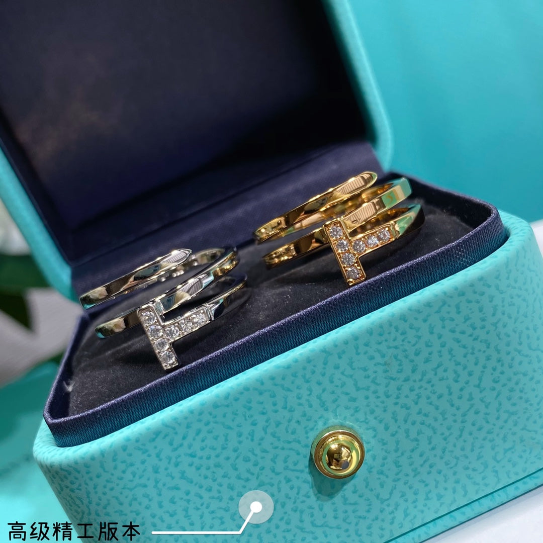 Roostick T Diamond Square Wrap Ring