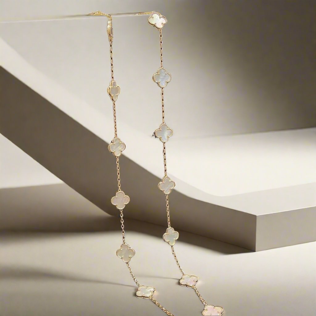 Roostick Pearl Vintage Alhambra 20 Motifs Long Necklace