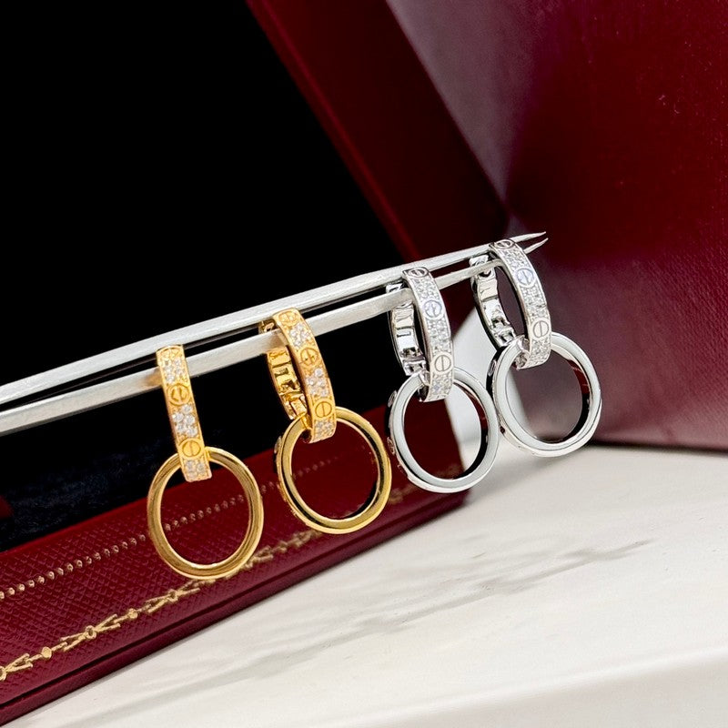 Roostick Love Double Hoop Diamond Earrings