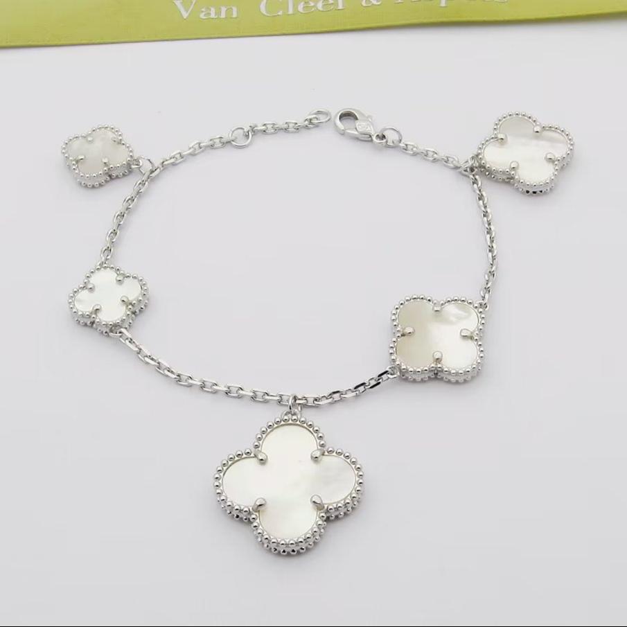 18K Magic Alhambra Five Pearls Motifs Bracelet