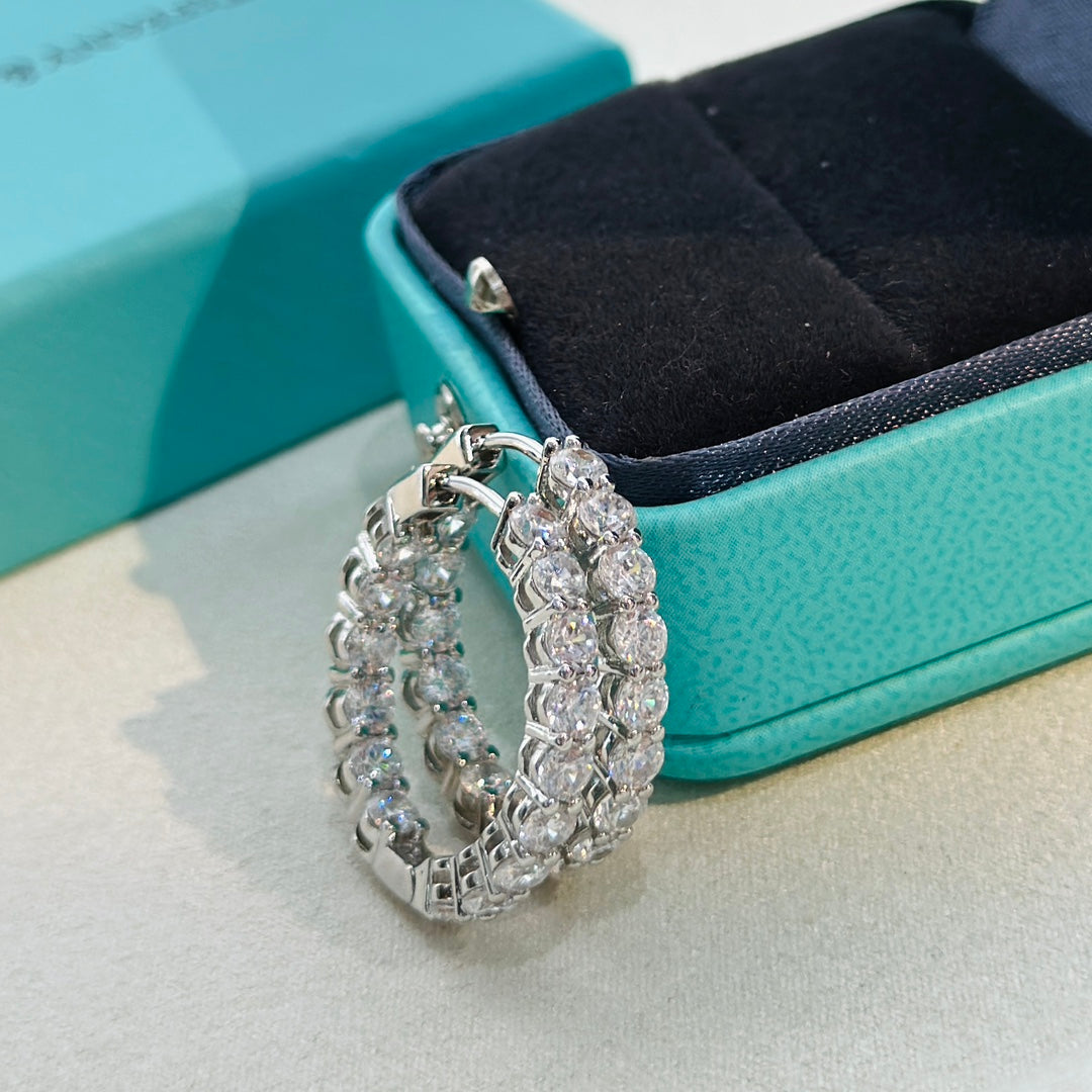 Roostick Hoop Diamonds Earrings