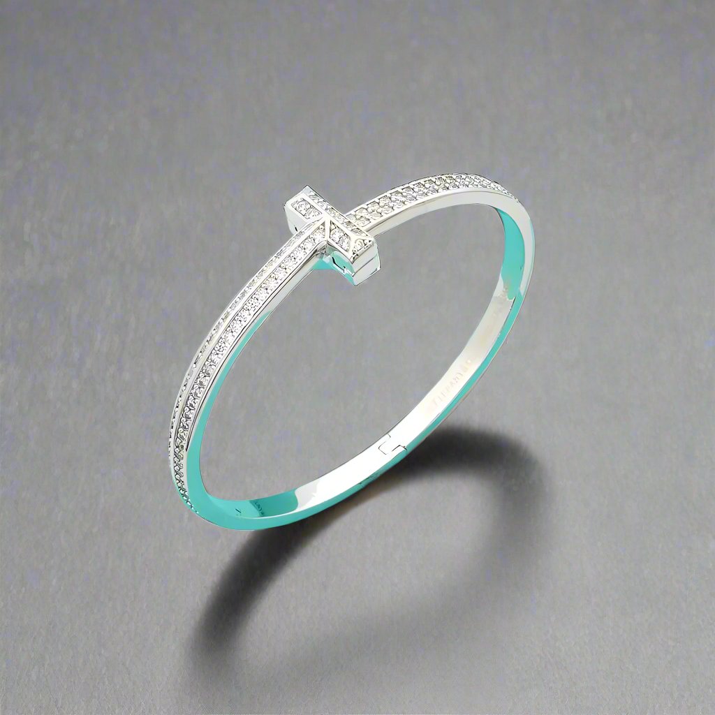 Roostick T1 Wide Diamond Bangle Bracelet