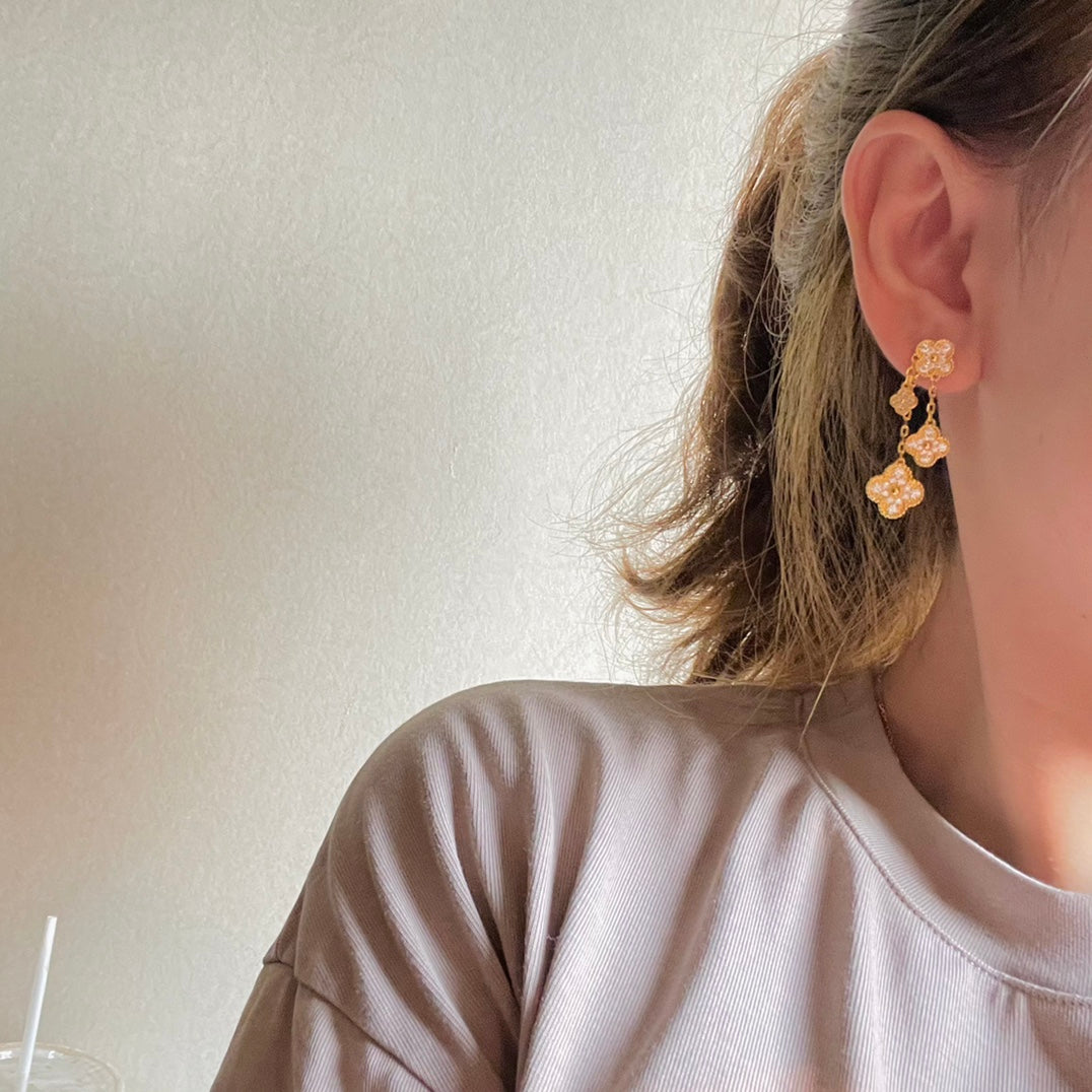 Roostick Magic Alhambra Four Diamonds Motifs Clover Earrings