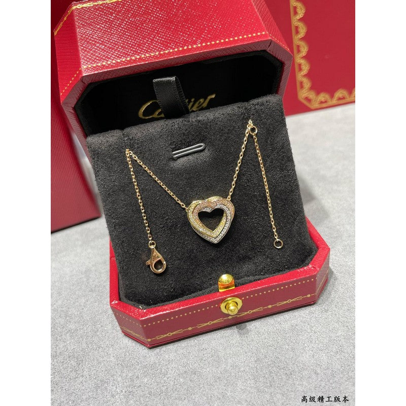 Roostick Trinity Heart Full Diamond Necklace