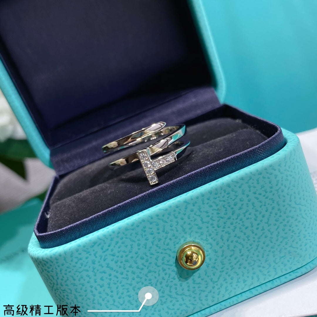 Roostick T Diamond Square Wrap Ring