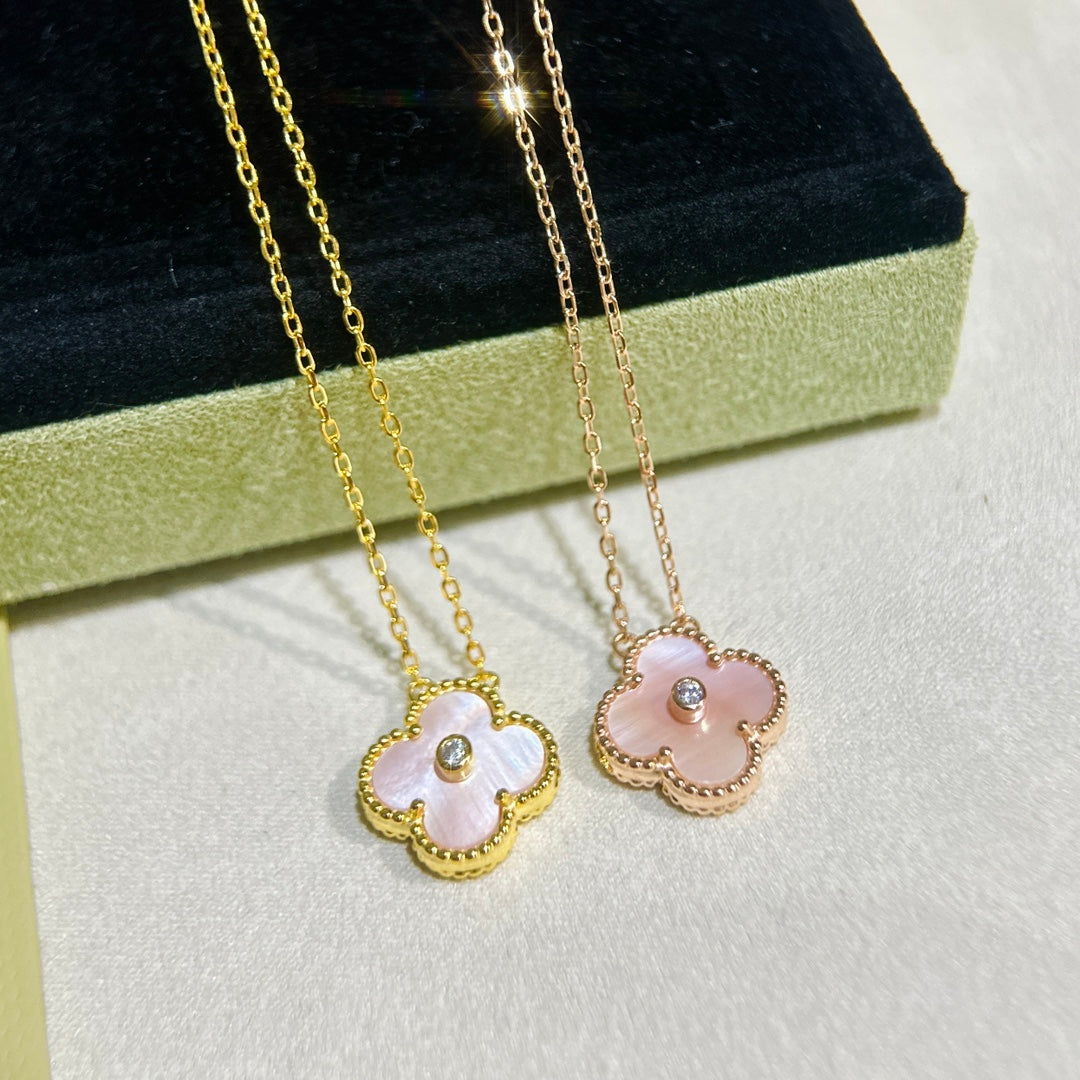 Roostick Sweet Alhambra Pink Clover Necklace