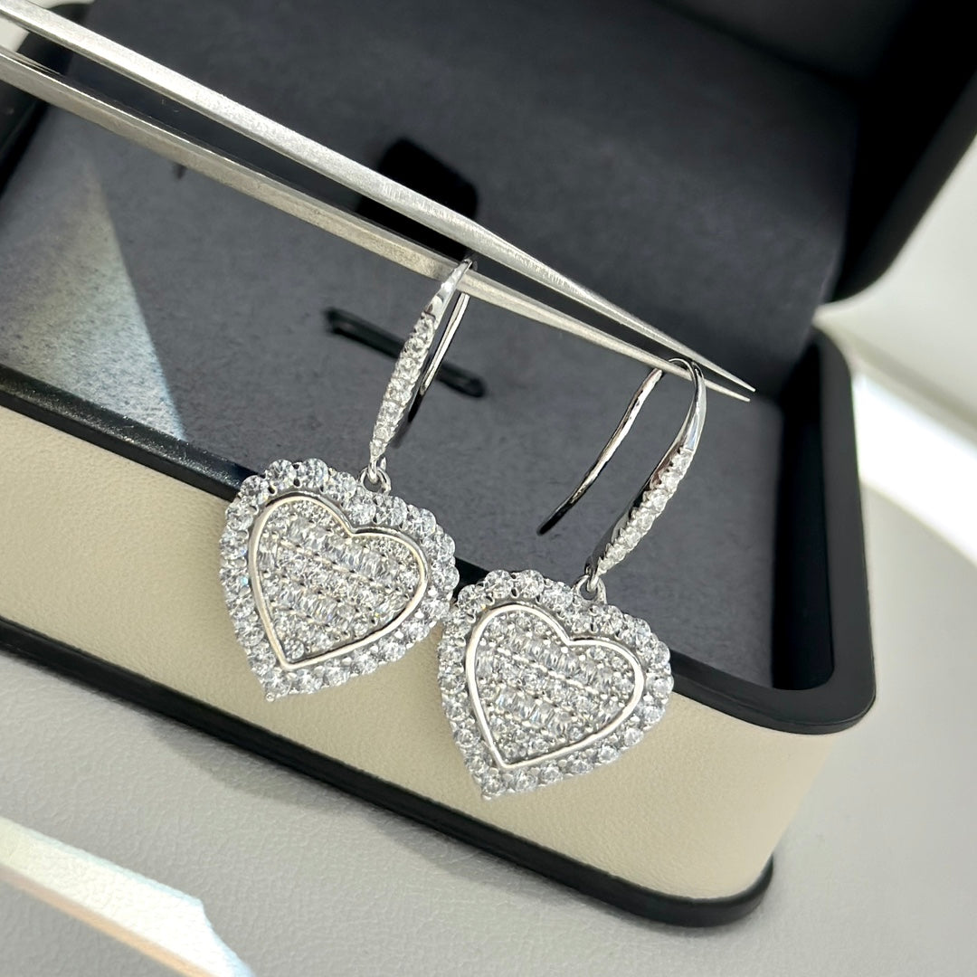 Roostick Diamond Heart Crystal Earrings