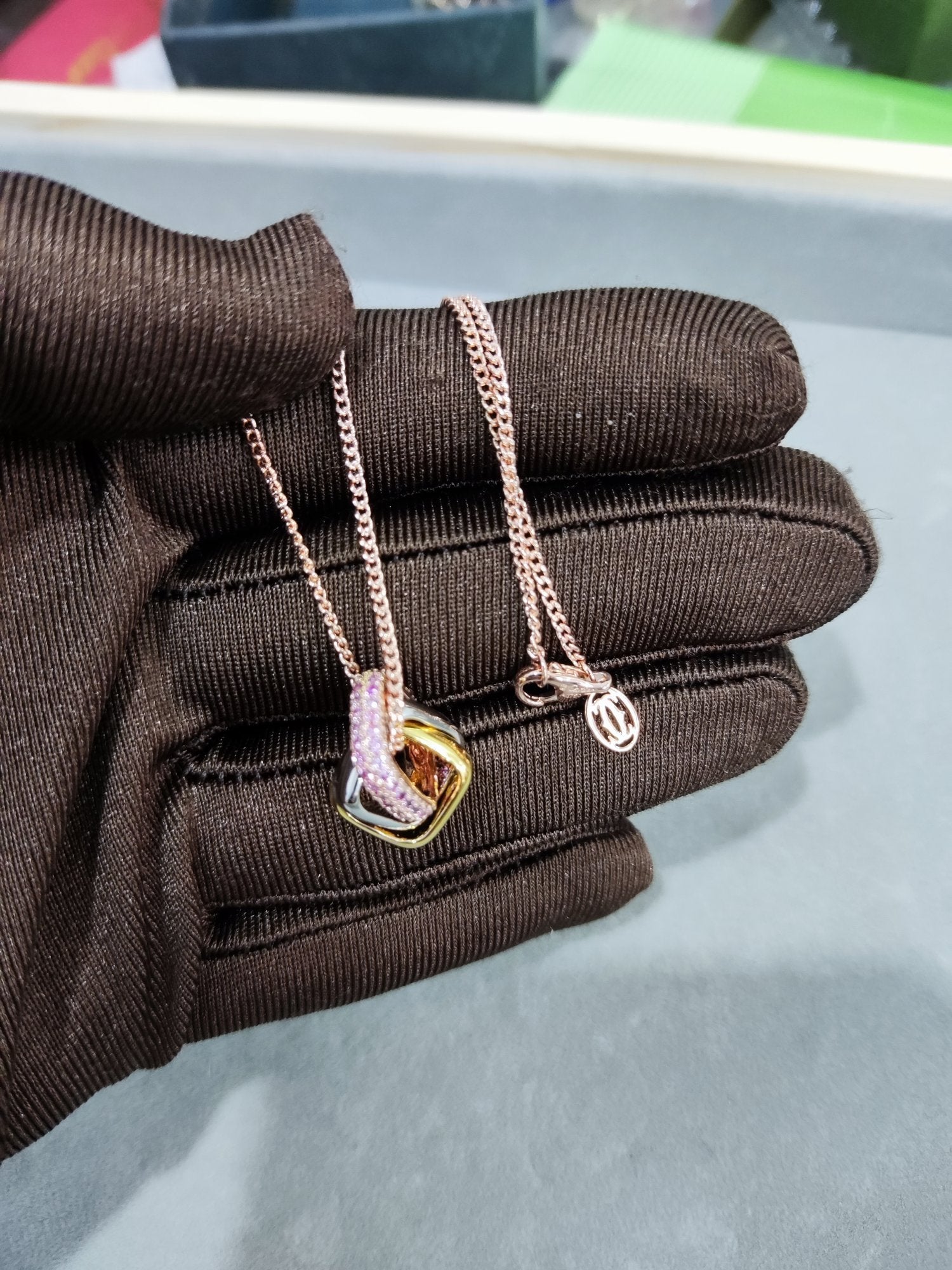 Roostick Trinity Pink Diamond Necklace