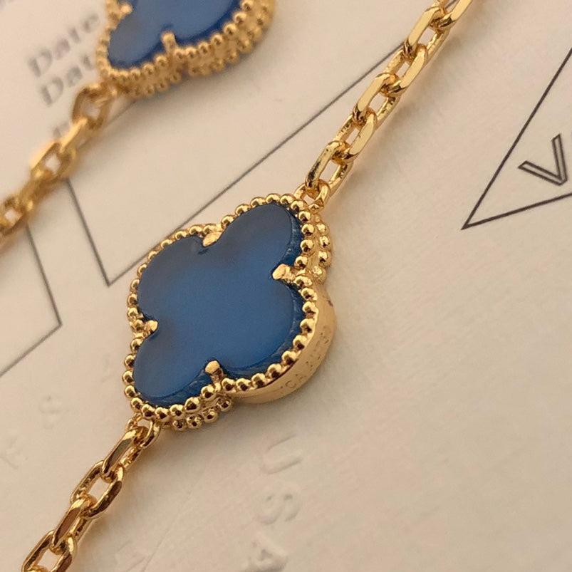 Roostick Vintage Alhambra  Agate 20 Motifs Long Necklace