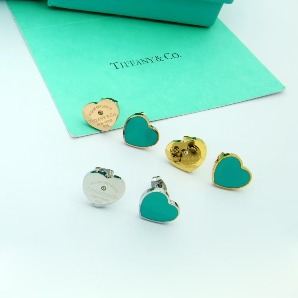 Roostick 18K Return to T Blue Heart Earrings
